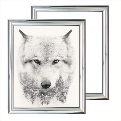 Bilderrahmen für Größe 40x50cm im 2er Pack, Farbe Chrome-Silber, ohne Acrylglas