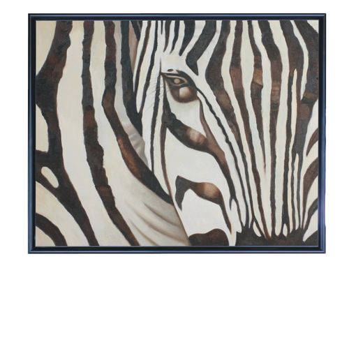 Ölbild auf Leinwand fertig gerahmt 40x50cm Zebra